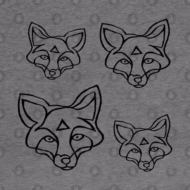 Minimal Fox Pattern, Fox Pack by badlydrawnbabe